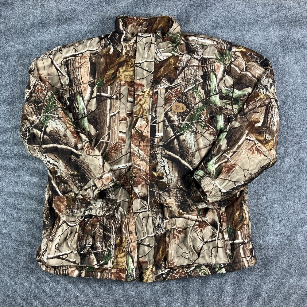 Sports Afield Jacket Mens Size XL Camo Hunting Outdoor Full Zip Insulated Coat